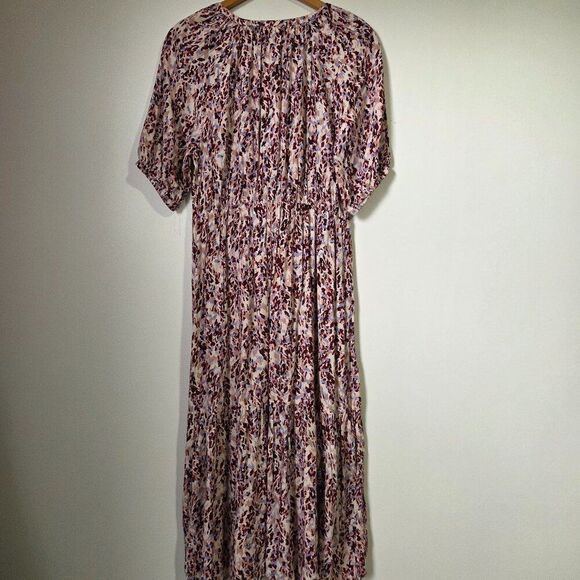 LIKE NEW BEACHLUNCHLOUNGE COLLECTION PRINTED SPLIT V NECK TIERED MAXI DRESS SZ S - Picture 3 of 16